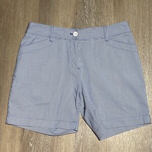 Talbots Petite Blue White Striped Shorts Womens Size‎ 4P EUC